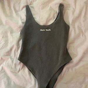 Forever 21 Grey “New york” body suit